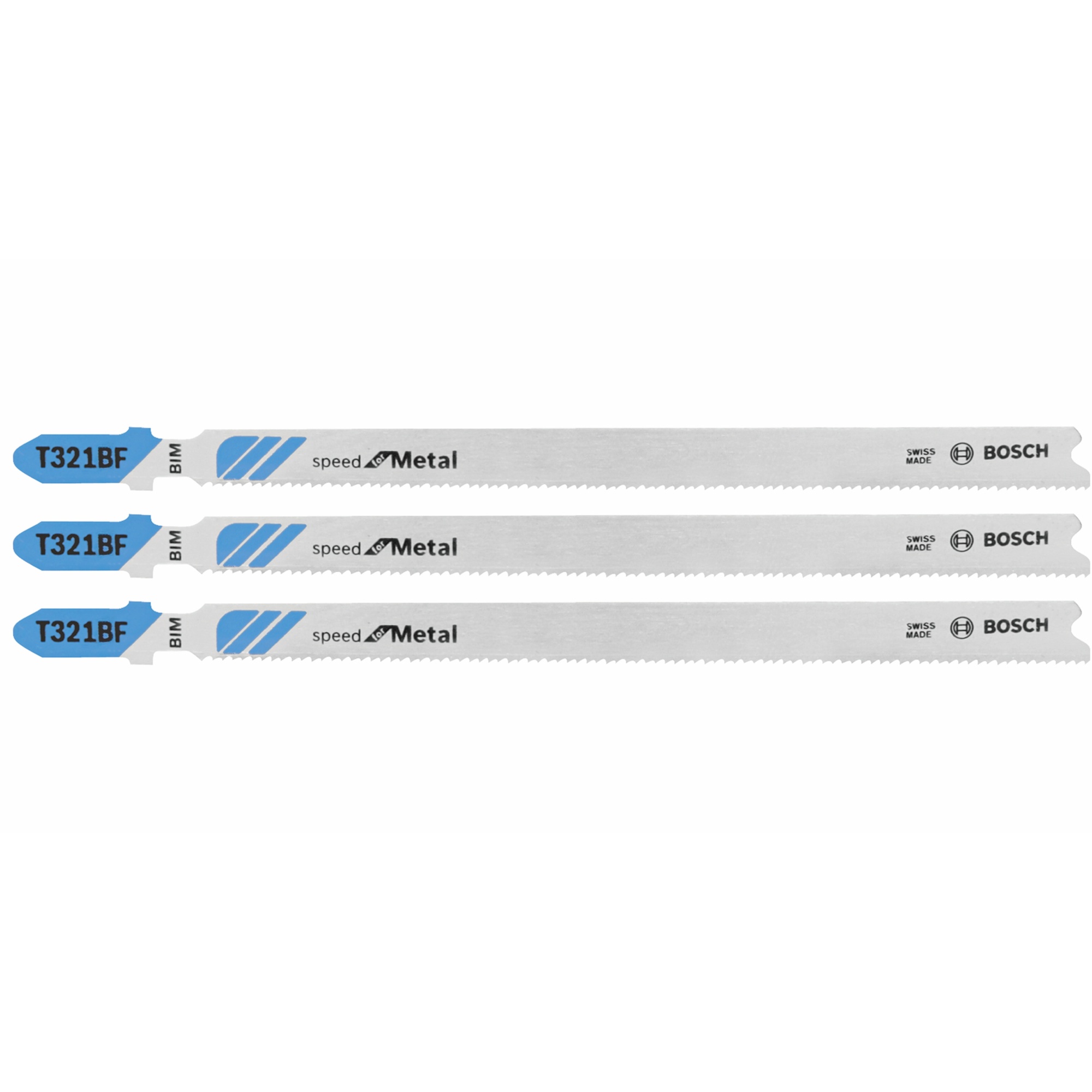 Bosch Speed for Metal T-Shank Jig Saw Blades — 5 1/4in., 12 TPI, 3 Pcs, Model# T321BF3